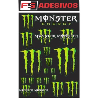 Cartela De Adesivos Monster Patrocinador Moto GP carro moto notebook capacete