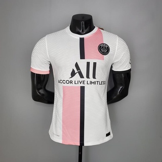 Camisa De Time PSG Away Pink & White Player Version 21/22 Camisa De Futebol