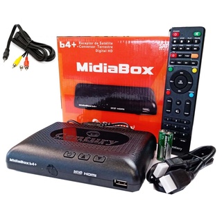 Receptor Digital Midiabox B4 Century Hd Digital Midia Box b4+ p/Antenas Parabólicas E CONVERSOR DIGITAL COM CABO P2
