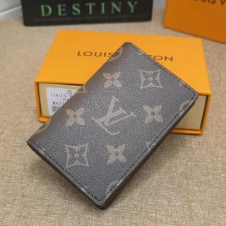[Enviado com caixa] Carteira 100% original Louis Vuitton, novo porta-cartões de couro, porta-moedas M63144