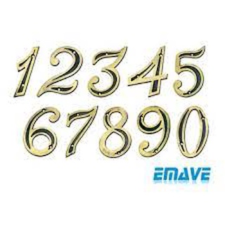 Números e Letras Residenciais Do 0 ao 9 e do A ao E Preto e Dourado Casas Apartamentos Comercios em PVC - EMAVE