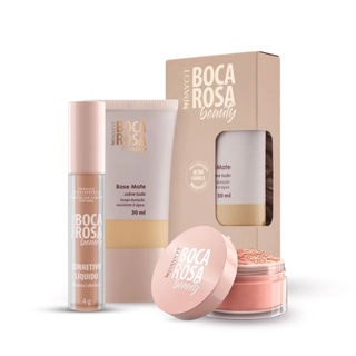 Kit Boca Rosa Beauty Base + Pó + Corretivo **Escolher a cor do corretivo pelo chat**
