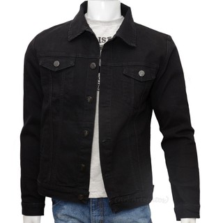 Jaqueta Jeans Masculina Premium Fit Preta Black Com 6 Bolsos