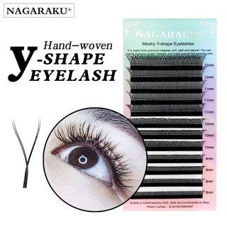 NAGARAKU YY eyelashes 0.07/0.05 Extensão De Cílios Postiços Em Formato De Premium 4d / Maquiagem Y shape 8-15 mix