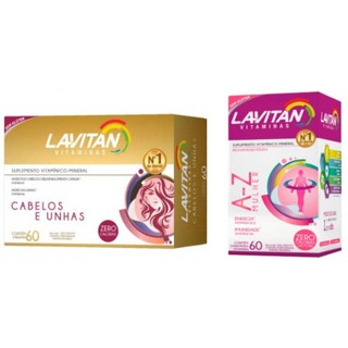 Kit Lavitan Hair Cabelos E Unha com Biotina Cimed 60 Cápsulas + 1 Lavitan Mulher c/60 ®