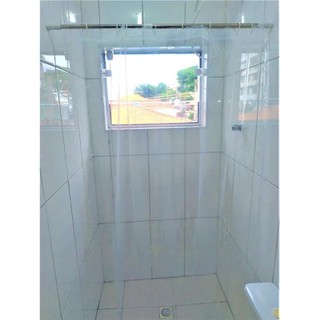 Cortina Lisa para Banheiro box 1,38m x 2,00m transparente cortina de banheiro