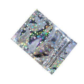 50 / 100 Pcs Estrela Glitter Saco Zip Holográfica Beleza Embalagem Do Presente Saco De Armazenamento A Laser Bolsa De Cosméticos (6)
