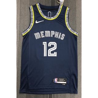 【hot pressed】2022 new NBA jersey Memphis Grizzlies 12# Morant dark blue 75th basketball jersey