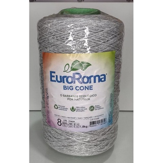 Barbante EuroRoma Big cone 1,8kg, cor cinza, 8 fios.