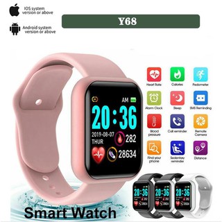 Y68 relogio smartwatch Bluetooth monitor fitness relogio impermeável smart watch
