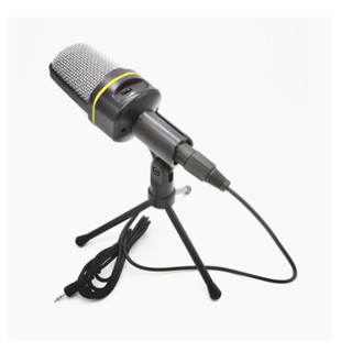 Microfone Condensador Omnidirecional Preto Sf-920 Com Tripé