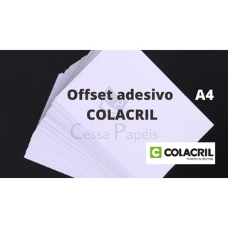 Papel OFFSET ADESIVO fosco A4 - COLACRIL - 100 FOLHAS