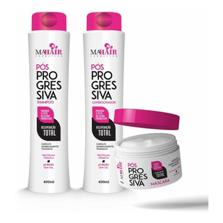 Kit Pós Progressiva Mahair - 3 Produtos (Shampoo + Condicionador + Mascara)