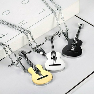 Men's Fashion Stainless Steel Guitar Pendant Necklace Jewelry Gift Wholesale Factory