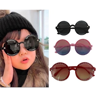 Óculos De Sol Infantil Redondo Criança Menina Blogueira TikTok Proteção UV400 Estiloso (1)