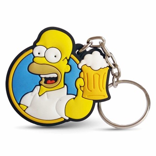 Chaveiro de Borracha Emborrachado Homer com Cerveja Os Simpsons Desenho