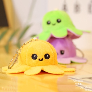 Twinkle Pingente Dois Lados De Expressão De Dupla Face Reversable Octopus Chaveiro Emo @ @ Ção Polvo Brinquedo / Multicolor (9)
