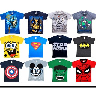 Kit 6 Camiseta Infantil 100% Algodão Super Heróis Personagens Revenda