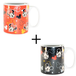 Kit De 2 Canecas De Porcelana Mickey E Minnie 310ml Disney