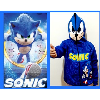 Blusa Moletom infantil do Sonic com capuz/máscara