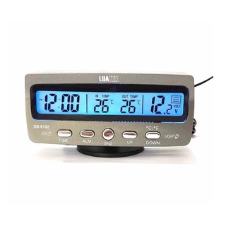 Relógio digital para carro 12/24V alarme temperatura voltim