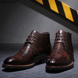 ♚ ☌ Ankle Boots Para Homens Masculino Bla Couro Sapatos Casuais Botas Terno De Negócio De Grife De Luxo Los Zapatos De L