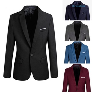 Men Fashion Slim Fit Formal One Button Suit Blazer Coat Jacket Outwear Top