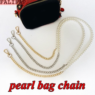 FALIFAP Stylish Decorative Exquisite Bag Pearl Metal Splicing Chain