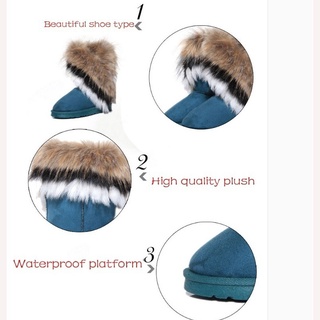Botas De Neve Quentes De Moda Feminina Outono Inverno Antiderrapantes Botas Curtas De Pêlo Liso Confortável (3)