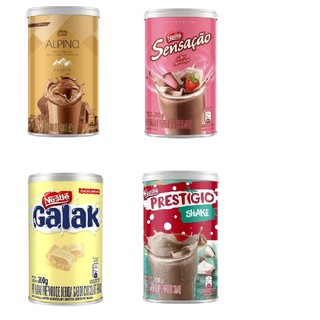 Galak, Sensação, Alpino ou Prestígio Achocolatados Nestlé pote 200g