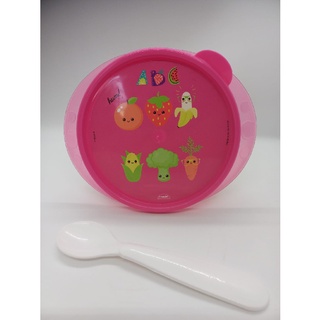 Prato Tigela bowl Infantil Frutinhas Com Ventosa e Colher 240 ML Plasútil papinha bebe alimentação