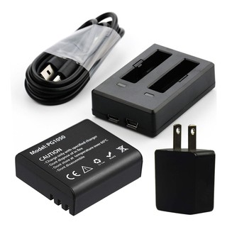 Kit Carregador Duplo Sjcam + Bateria Eken Pg1050mah H9r