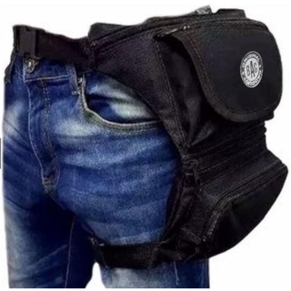 pochete de perna cartucheira motoboy camping preta regula
