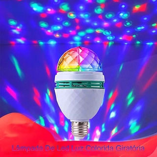 Lâmpada De Led Luz Colorida Giratória Rotativa Maluca Mais Forte Bola Dj Sua Festa Eventos Com Mais Emoção e Diversão