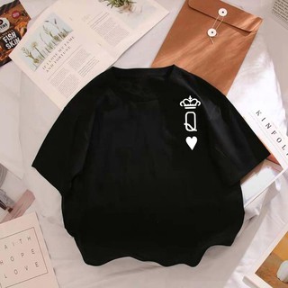 Casal Tee POKER REI/QUEEN [Ready Stock] Unisex Couple Round Neck Short Sleeve T-shirt (4)