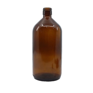 Frasco de vidro Âmbar 1 litro com tampa rosca e batoque