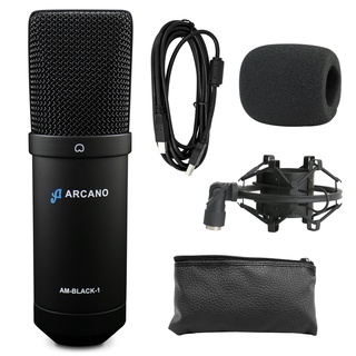Microfone condensador USB com fio Arcano AM-BLACK-1