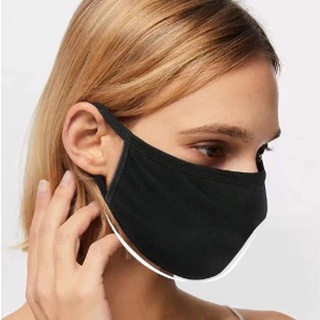 Mascara de tecido duplo (NA COR PRETA) 100% algodão lavável reutilizável proteção Higiênica. (7)