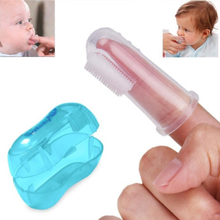 2 Pcs Baby Silicon Toothbrush+Box Baby Finger Toothbrush Children Teeth Clean Soft Silicone Infant Tooth Brush Rubber Cleaning Baby Brush (1)