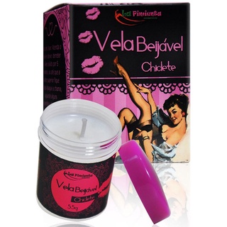 Vela Beijável- Chiclete - para massagem e sexo oral