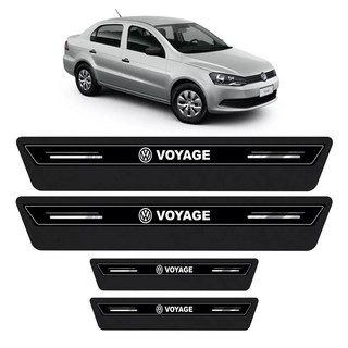 Soleira Adesivo Resinado Proteção Porta Platinum VW Voyage G5 G6 - Preto