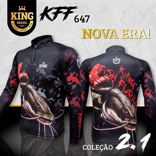 camisa de pesca proteção uv 50+ KING Brasil pirarara kff647 envio imediato
