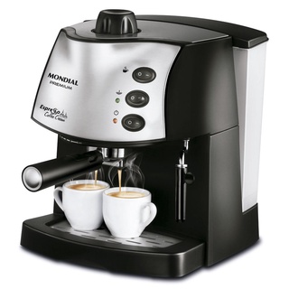 Cafeteira expresso 15 Bar preta e prata - Coffee Cream C-08 - Mondial (110V)