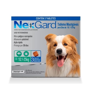 Antipulgas Nexgard Para Cães de 10 a 25kg - 3 Comprimidos
