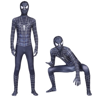 Preto Versão Do Filme Homem Aranha Traje cosplay Profissional spiderman Alta Elástica Calças Justas Palco Trajes