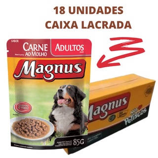 Ração úmida Magnus Sachê Premium Cães Adultos Sabor Carne ao Molho CAIXA LACRADA (1)
