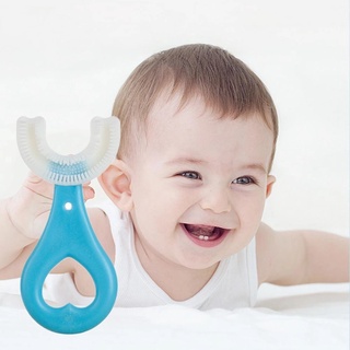 Escova De Dentes Infantil De Silicone Em Formato U (1)