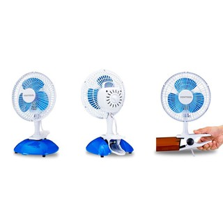 Mini Ventilador 20cm Azul Com Branco 127v (3)