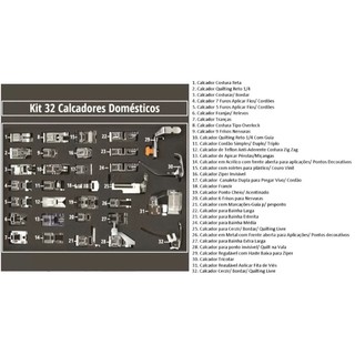Kit 32 Calcadores e Sapata para maquina de Costura Domestica (3)