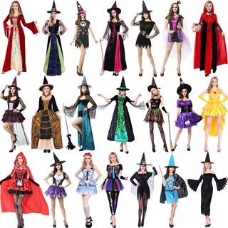 Halloween Traje Adulto Feminino Manto Roupas Bruxa cos Little Red Riding Hood Princesa Vestido Sereia Desempenho Alice cosplay